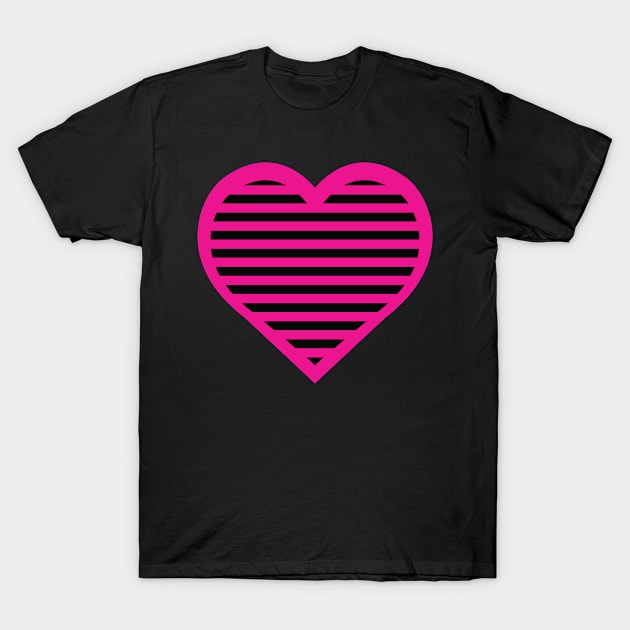 Stripe Heart 3 T-Shirt by centeringmychi